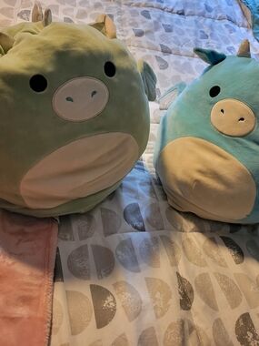 XtrLARGE Plush Squishmallow-flipamallow Green & Teal Dragons/ Unikitty & Unicorn